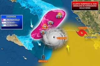 Allerta nubifragi in Calabria, il raro ciclone &quot;Medicane&quot; in formazione sullo Ionio